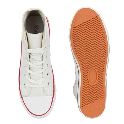 Hirolas Men's white Canvas Vulcansied Skateboard Lace Up Ankle Length Sneaker Shoes (HRL2077WHT)