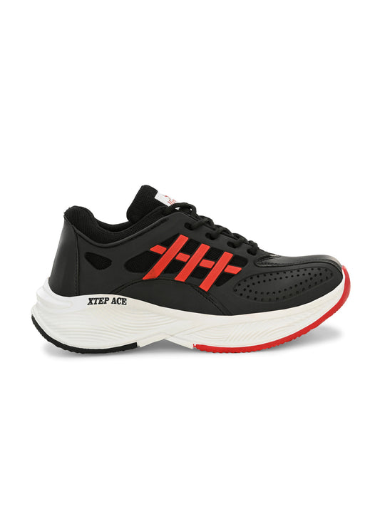 Hirolas Men's Black/Red Velocity Max Running Lace Up Sport Shoes (HRL2078BLR)