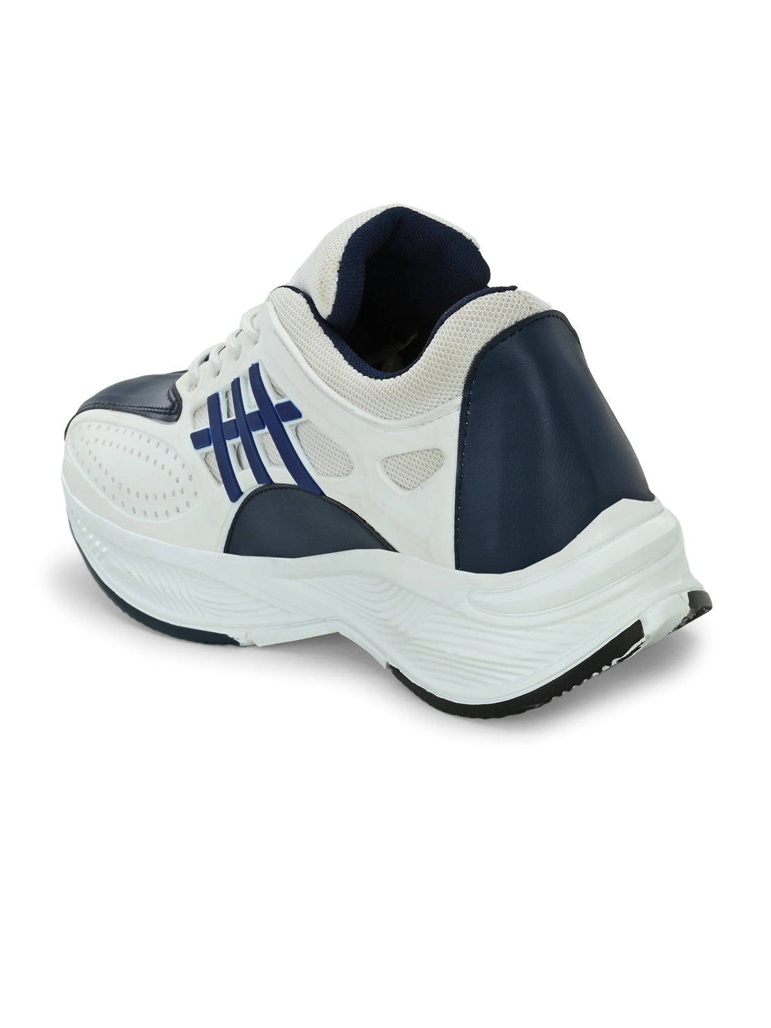 Hirolas® Men's White/Blue Velocity Max Running Lace Up Sport Shoes (HRL2078GRB)