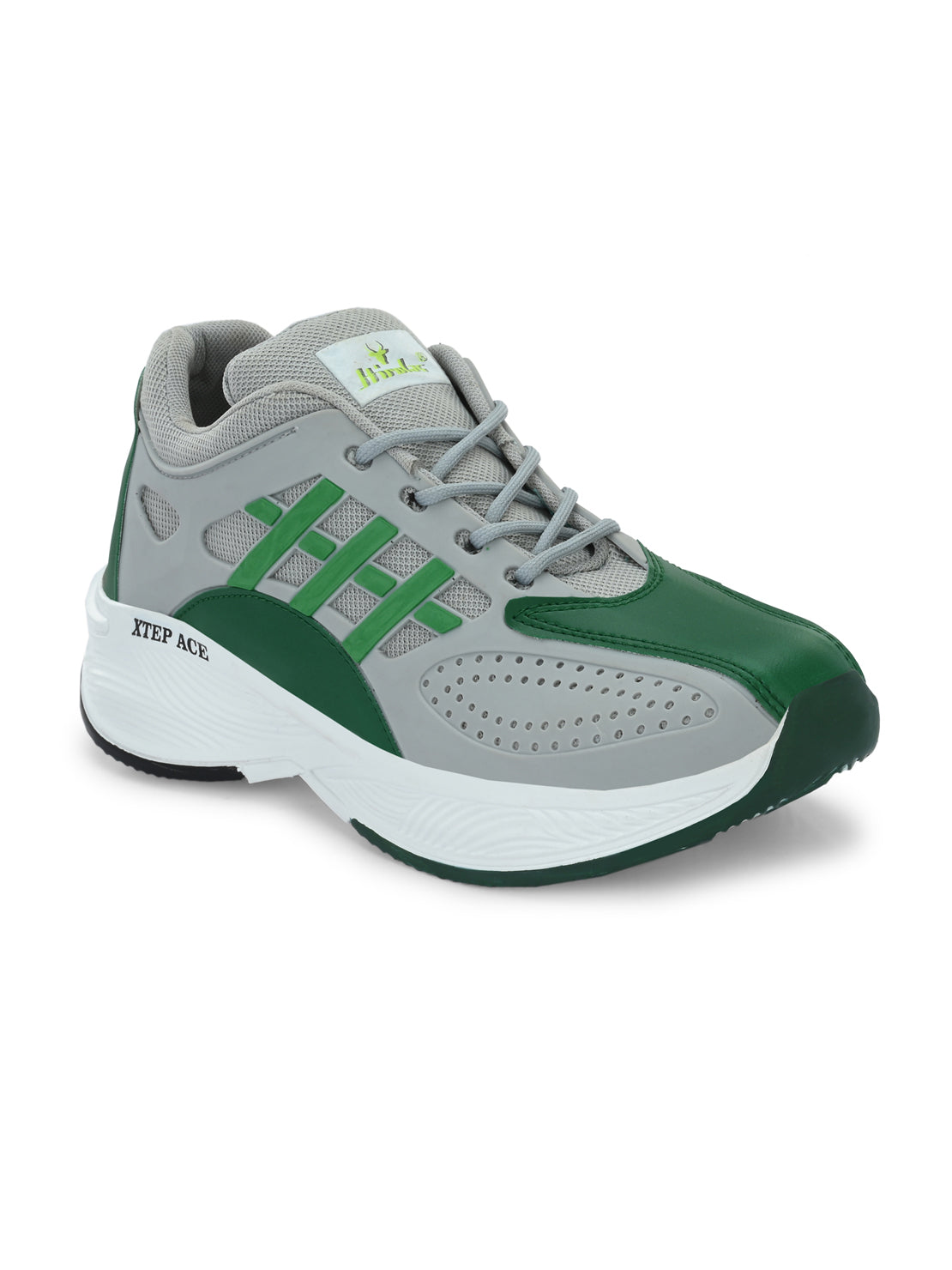 Hirolas® Men's Grey/Green Velocity Max Running Lace Up Sport Shoes (HRL2078GRG)