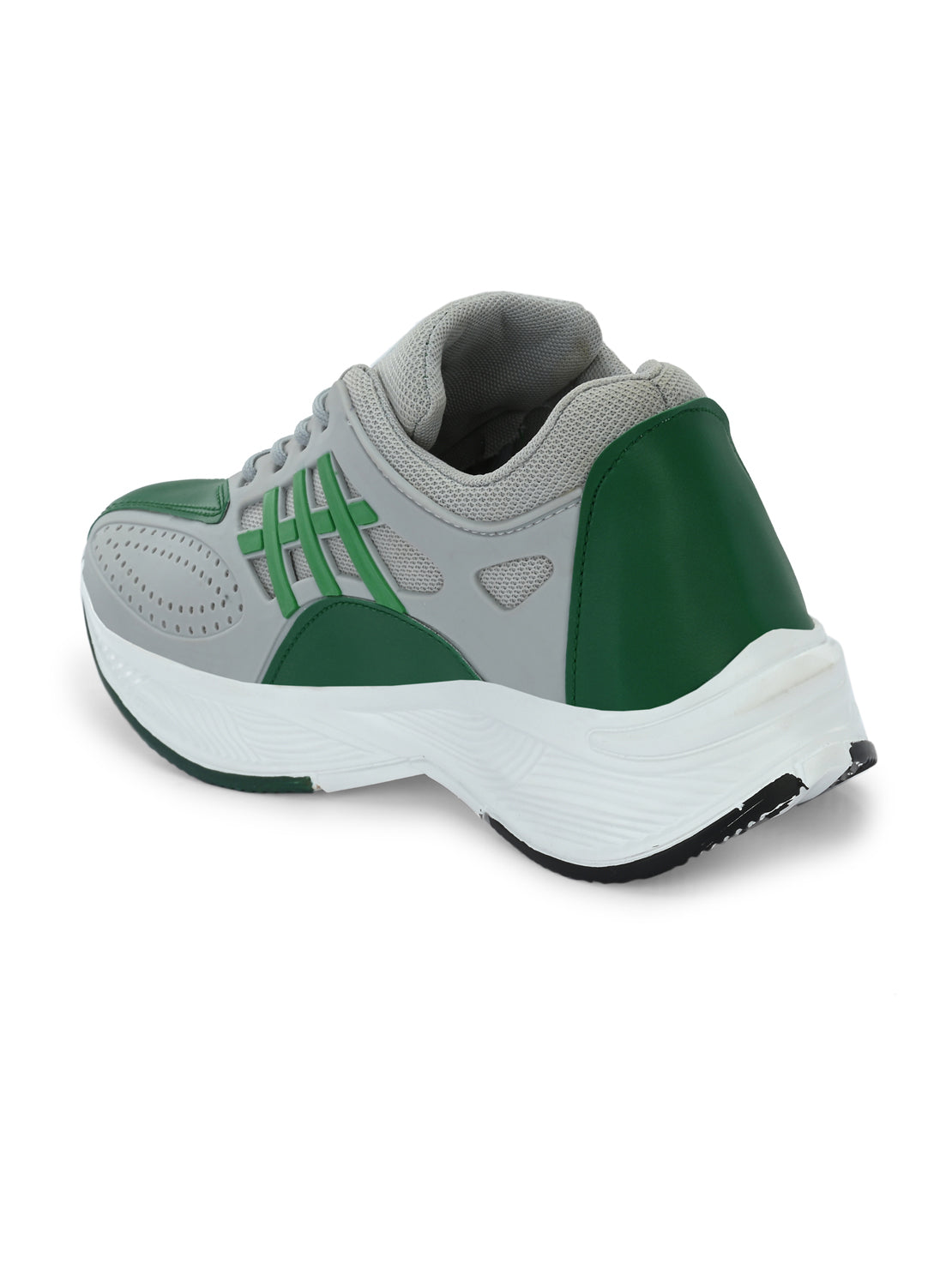 Hirolas® Men's Grey/Green Velocity Max Running Lace Up Sport Shoes (HRL2078GRG)