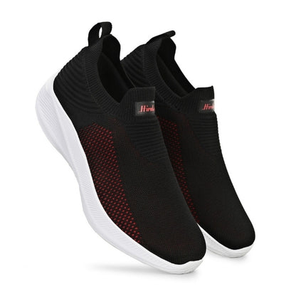 Hirolas Men's GlideFit Sports Running Shoes - Black/Red HRL2080BLR