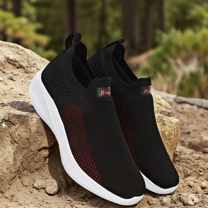 Hirolas Men's GlideFit Sports Running Shoes - Black/Red HRL2080BLR