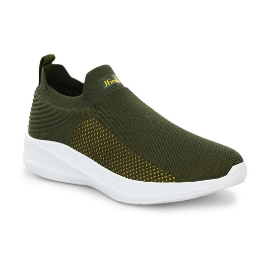 Hirolas Men's GlideFit Sports Running Shoes - Olive Green/Yellow HRL2080OLY