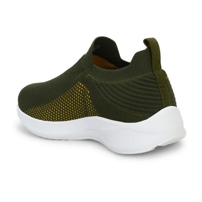 Hirolas Men's GlideFit Sports Running Shoes - Olive Green/Yellow HRL2080OLY