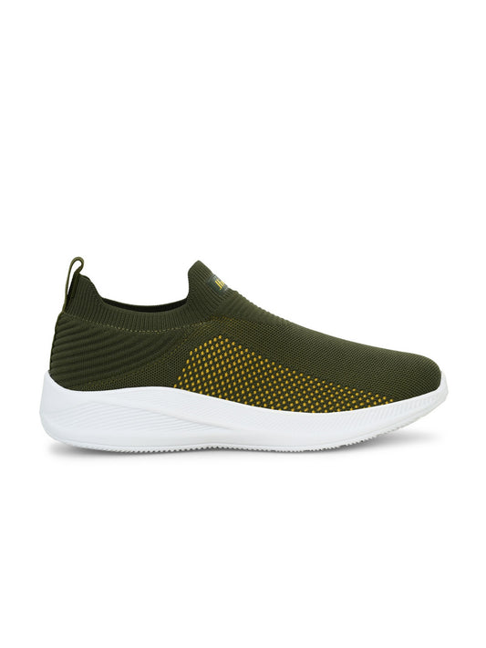 Hirolas Men's  GlideFit Sports Running Shoes.- Olive Green/Yellow HRL2080OLY