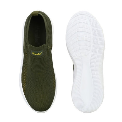 Hirolas Men's GlideFit Sports Running Shoes - Olive Green/Yellow HRL2080OLY
