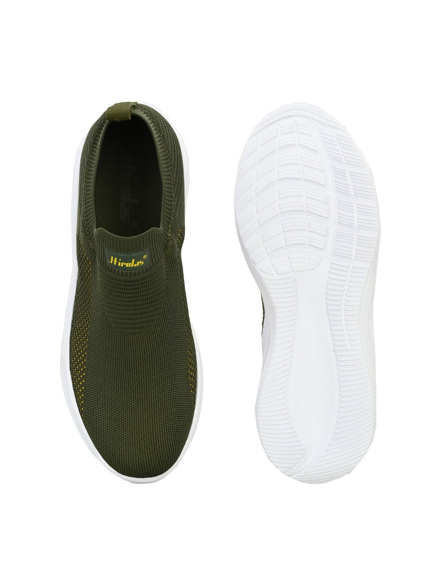 Hirolas® Men's  GlideFit Sports Running Shoes.- Olive Green/Yellow HRL2080OLY