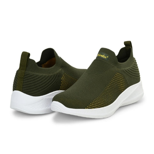 Hirolas Men's GlideFit Sports Running Shoes - Olive Green/Yellow HRL2080OLY
