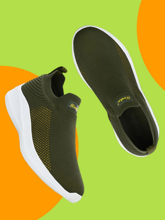 Hirolas® Men's  GlideFit Sports Running Shoes.- Olive Green/Yellow HRL2080OLY