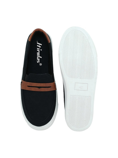Hirolas® Men's Casual Canvas Loafers - Black -HRL2082BLK