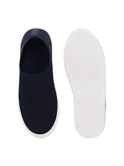 Hirolas® Men's Casual Knitted Slip-On Sneaker - Blue -HRL2083BLU