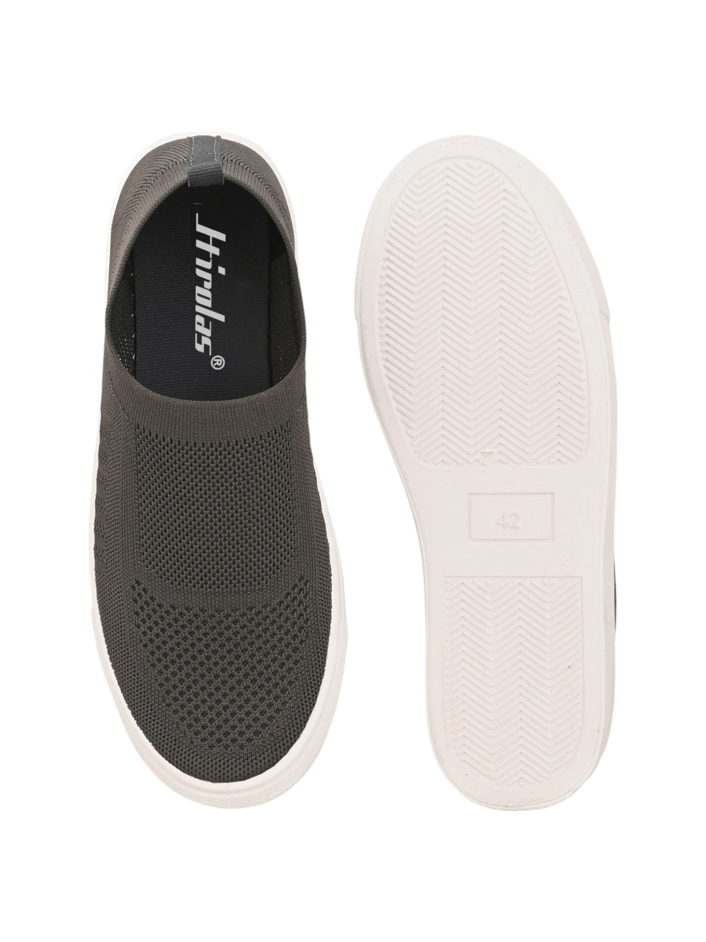 Hirolas® Men's Casual Knitted Slip-On Sneaker - Dark Grey -HRL2083DGY