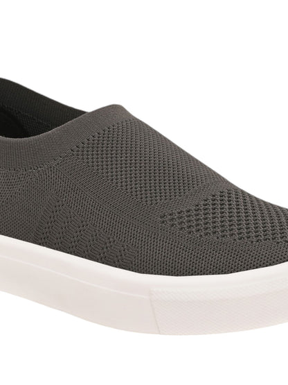 Hirolas® Men's Casual Knitted Slip-On Sneaker - Dark Grey -HRL2083DGY