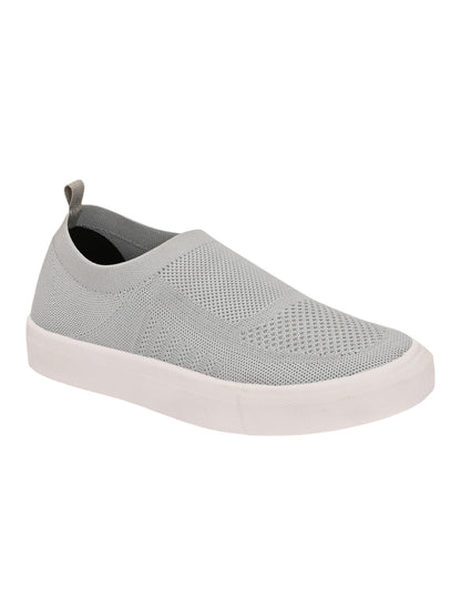 Hirolas® Men's Casual Knitted Slip-On Sneaker - Light Grey -HRL2083LGY