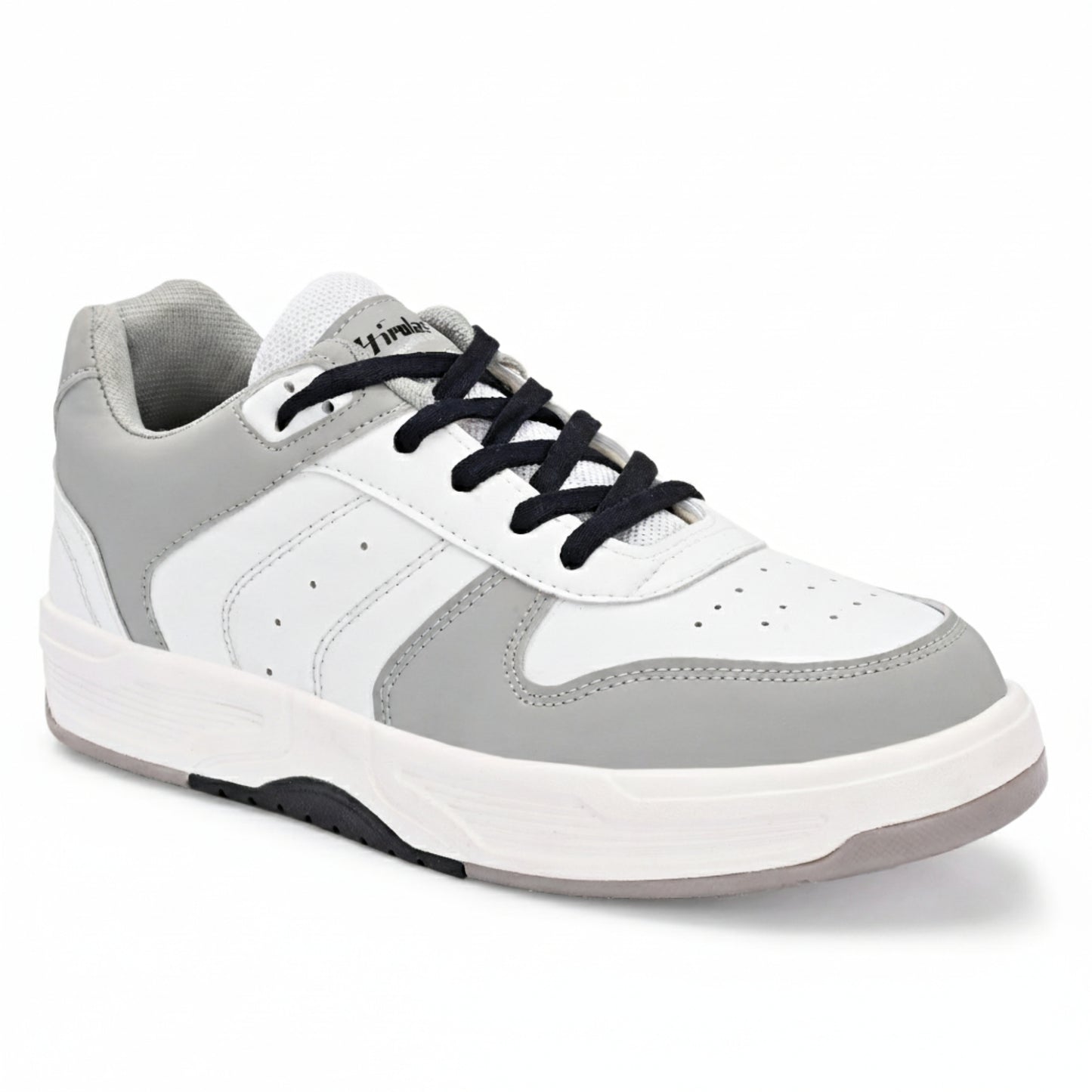Hirolas Men's Grey & White Casual Sneaker Comfortable Daily Wear Shoes with Cushioned Insole & Durable Sole  HRL2084GRY
