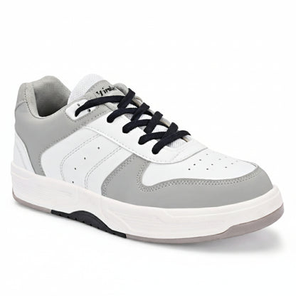 Hirolas Men's Grey & White Casual Sneaker Comfortable Daily Wear Shoes with Cushioned Insole & Durable Sole  HRL2084GRY