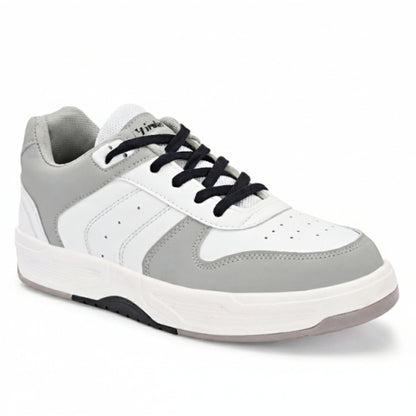 Hirolas Men's Grey & White Casual Sneaker Comfortable Daily Wear Shoes with Cushioned Insole & Durable Sole  HRL2084GRY