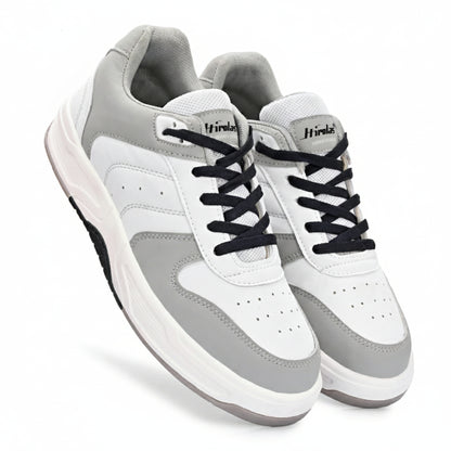 Hirolas Men's Grey & White Casual Sneaker Comfortable Daily Wear Shoes with Cushioned Insole & Durable Sole  HRL2084GRY