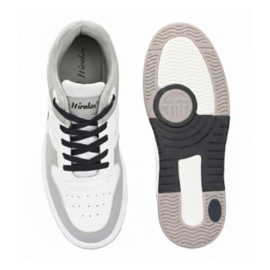 Hirolas Men's Grey & White Casual Sneaker Comfortable Daily Wear Shoes with Cushioned Insole & Durable Sole  HRL2084GRY