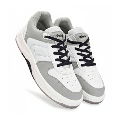 Hirolas Men's Grey & White Casual Sneaker Comfortable Daily Wear Shoes with Cushioned Insole & Durable Sole  HRL2084GRY
