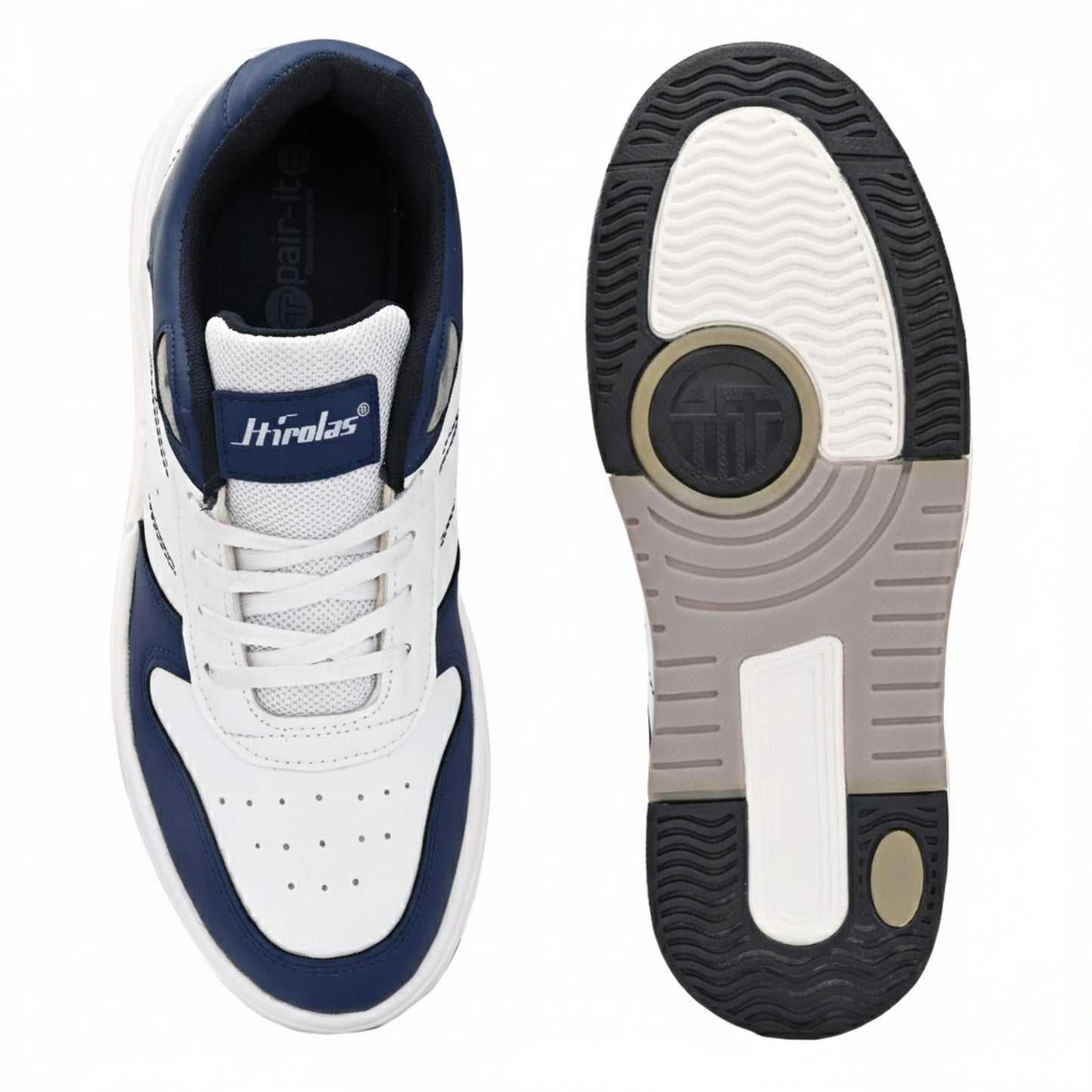 Hirolas Men's Blue & White Casual Sneaker Comfortable Daily Wear Shoes with Cushioned Insole & Durable Sole  HRL2084WHB