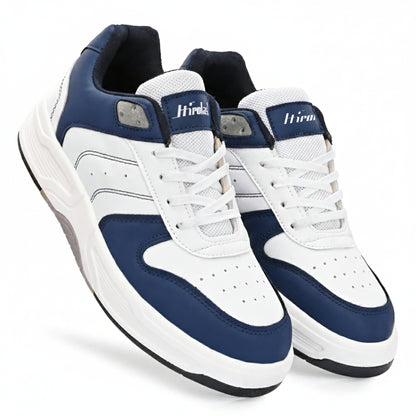 Hirolas Men's Blue & White Casual Sneaker Comfortable Daily Wear Shoes with Cushioned Insole & Durable Sole  HRL2084WHB