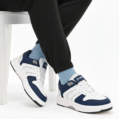 Hirolas Men's Blue & White Casual Sneaker Comfortable Daily Wear Shoes with Cushioned Insole & Durable Sole  HRL2084WHB