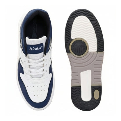 Hirolas Men's Blue & White Casual Sneaker Comfortable Daily Wear Shoes with Cushioned Insole & Durable Sole  HRL2084WHB