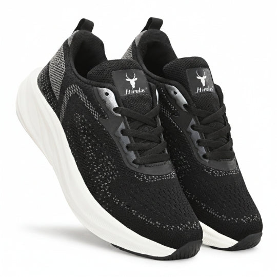 Hirolas FlexKnit Men Running Black Sports Shoes