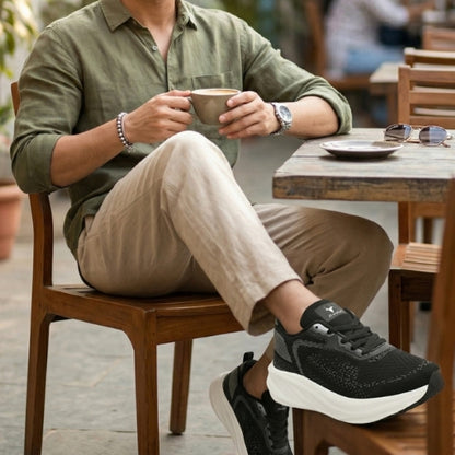 Hirolas FlexKnit Men Running Black Sports Shoes