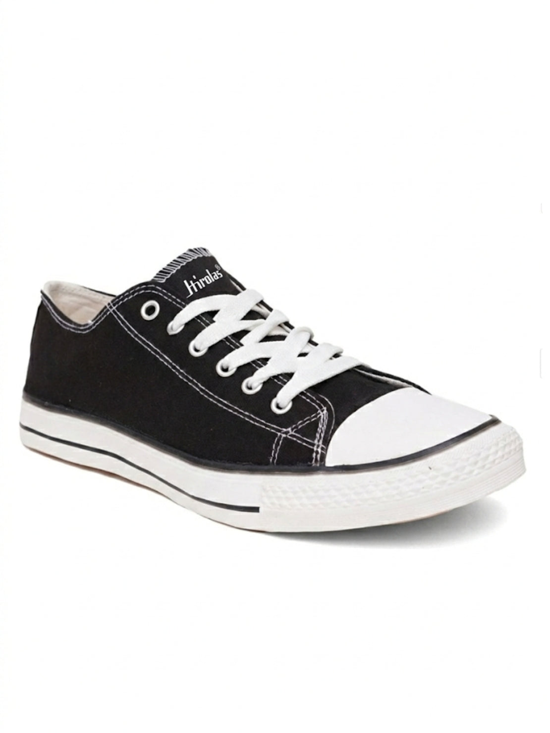 Hirolas Men's vulcanised Skateboard Sneaker Shoes - Black