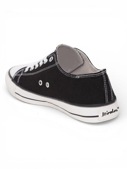 Hirolas Men's vulcanised Skateboard Sneaker Shoes - Black