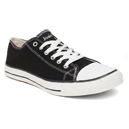 Hirolas Men's vulcanised Skateboard Sneaker Shoes - Black