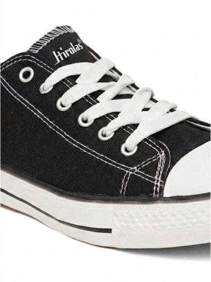 Hirolas Men's vulcanised Skateboard Sneaker Shoes - Black