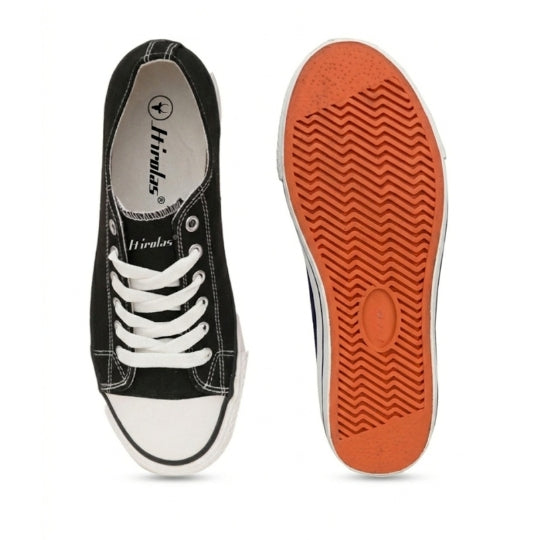 Hirolas Men's vulcanised Skateboard Sneaker Shoes - Black