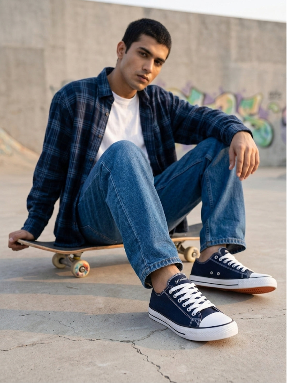 Hirolas® vulcanised Skateboard Sneaker Shoes for Men - Blue