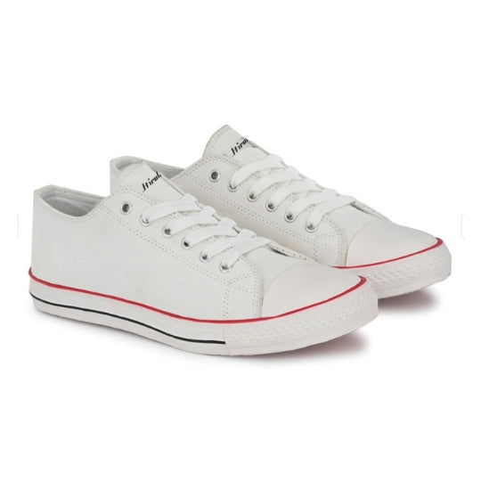 Hirolas Men's vulcanized Skateboard Sneaker Shoes - White
