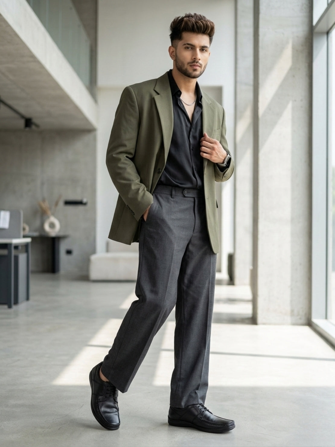 Hirolas Men's Black Executive Genuine Leather Formal Shoes