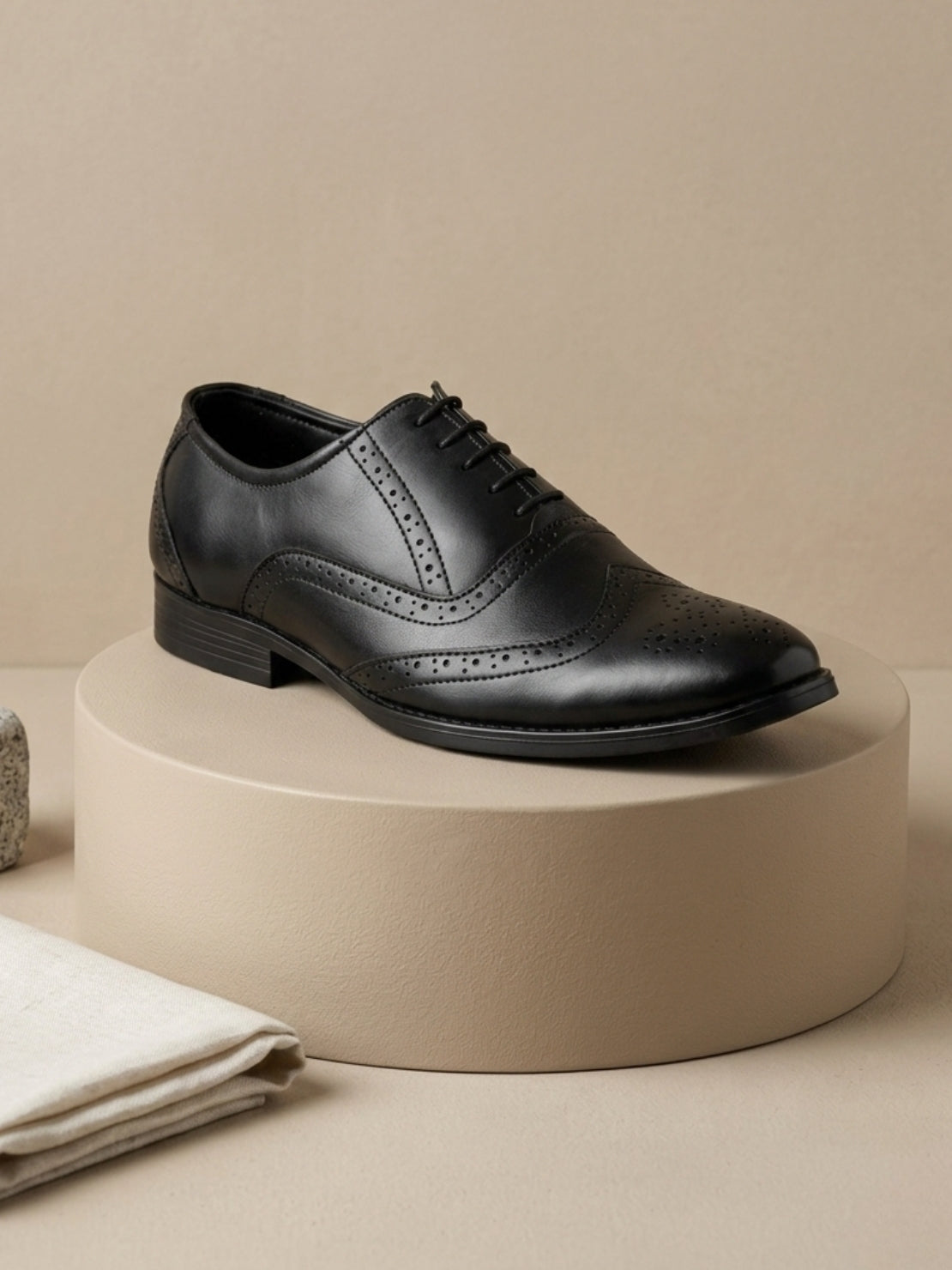 Hirolas Men's Executive Genuine Leather Black Brogue Formal Shoes