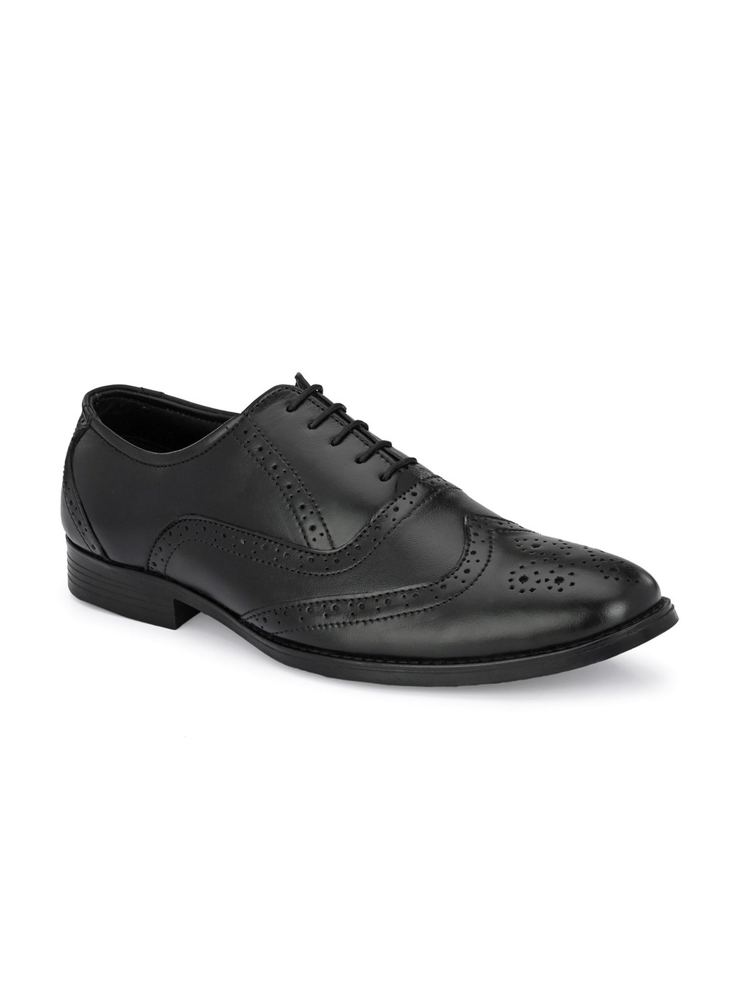 Hirolas Men's Executive Genuine Leather Black Brogue Formal Shoes