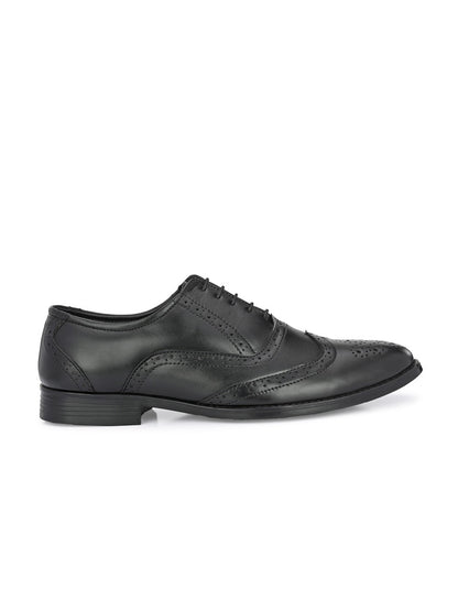 Hirolas Men's Executive Genuine Leather Black Brogue Formal Shoes