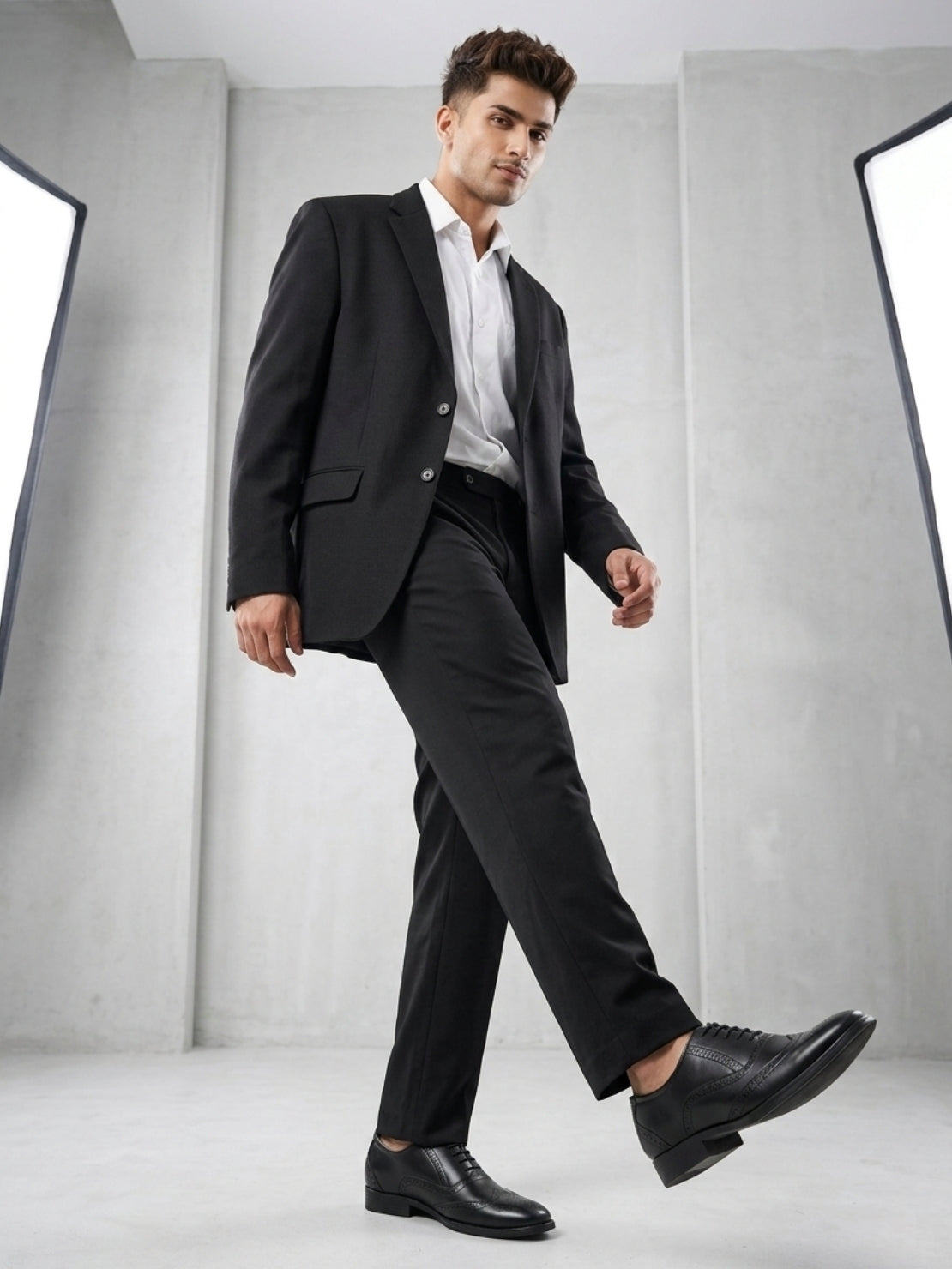 Hirolas Men's Executive Genuine Leather Black Brogue Formal Shoes