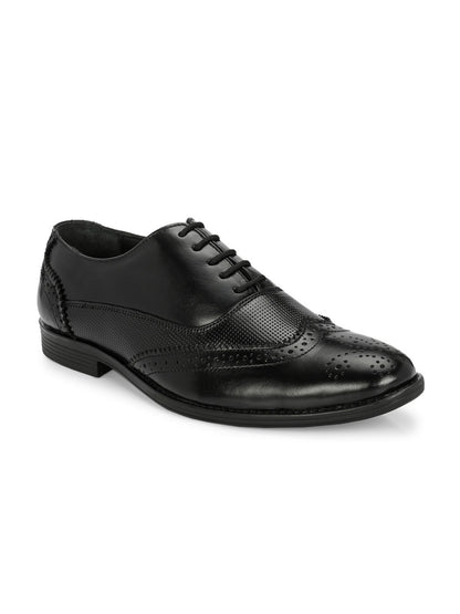 Hirolas Men's Executive Black Genuine Leather Brogue Formal Shoes