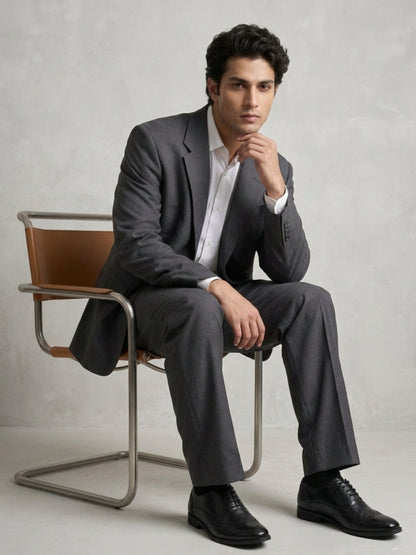 Hirolas Men's Executive Black Genuine Leather Brogue Formal Shoes