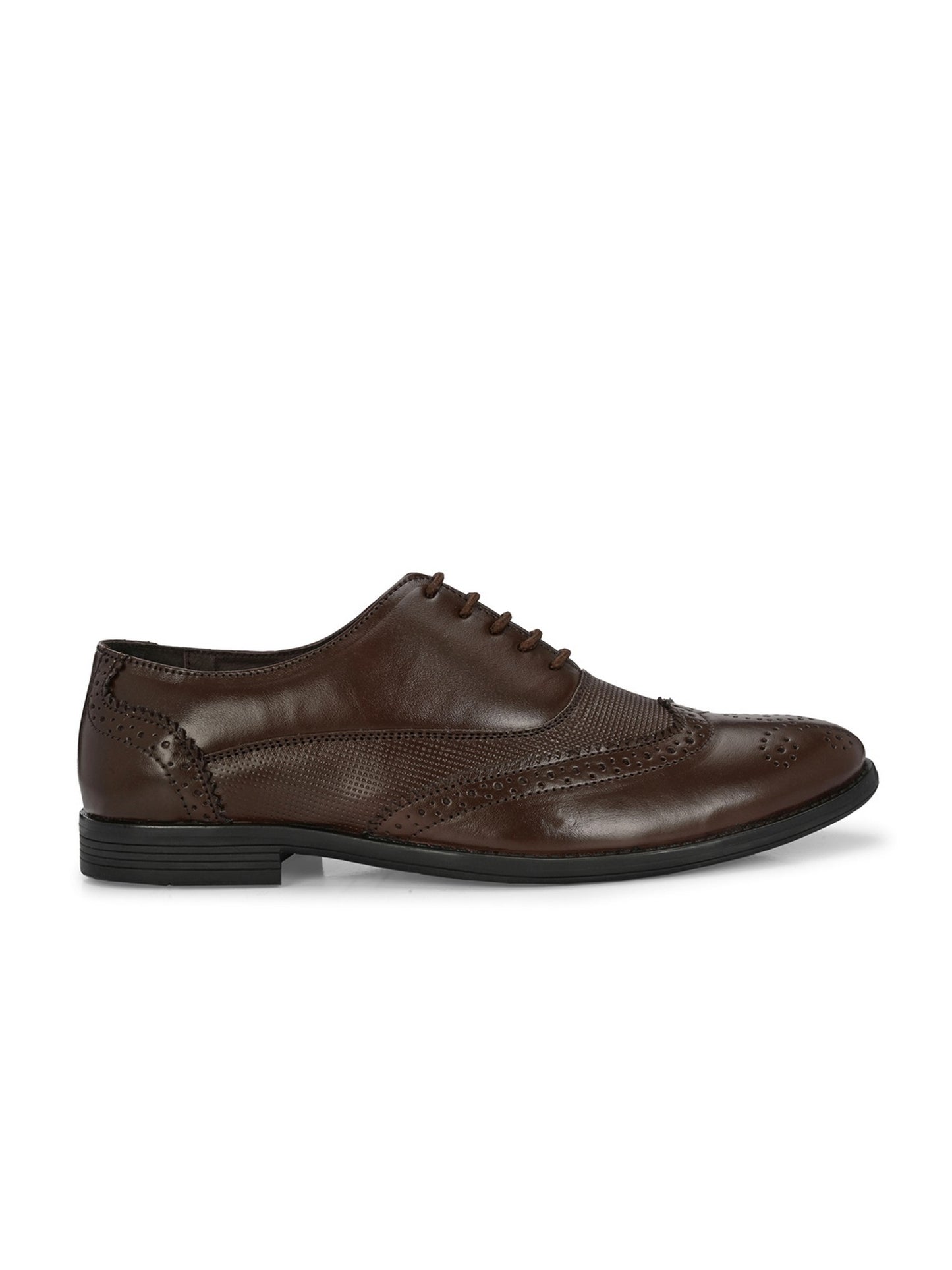 Hirolas Men's Executive Brown Genuine Leather Brogue Formal Shoes