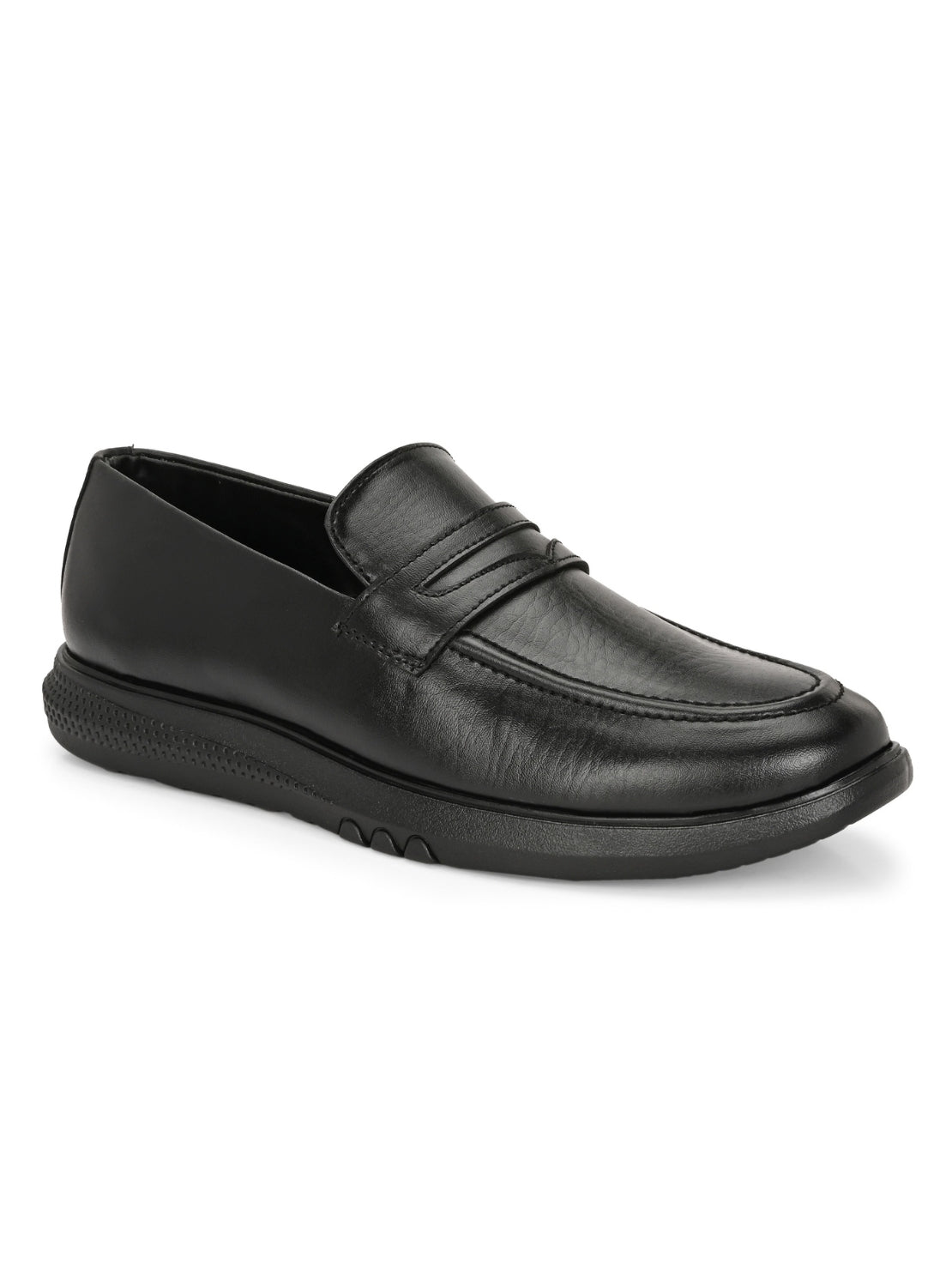 Hirolas Men's Black Penny Loafer Slip-on Formal Shoes