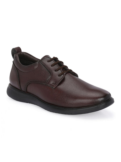 Hirolas Men's FeatherWalk Brown Lace-up Light weight Derby Formal Shoes