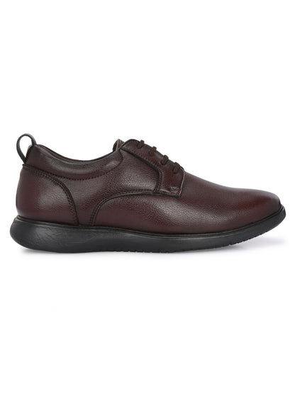 Hirolas Men's FeatherWalk Brown Lace-up Light weight Derby Formal Shoes