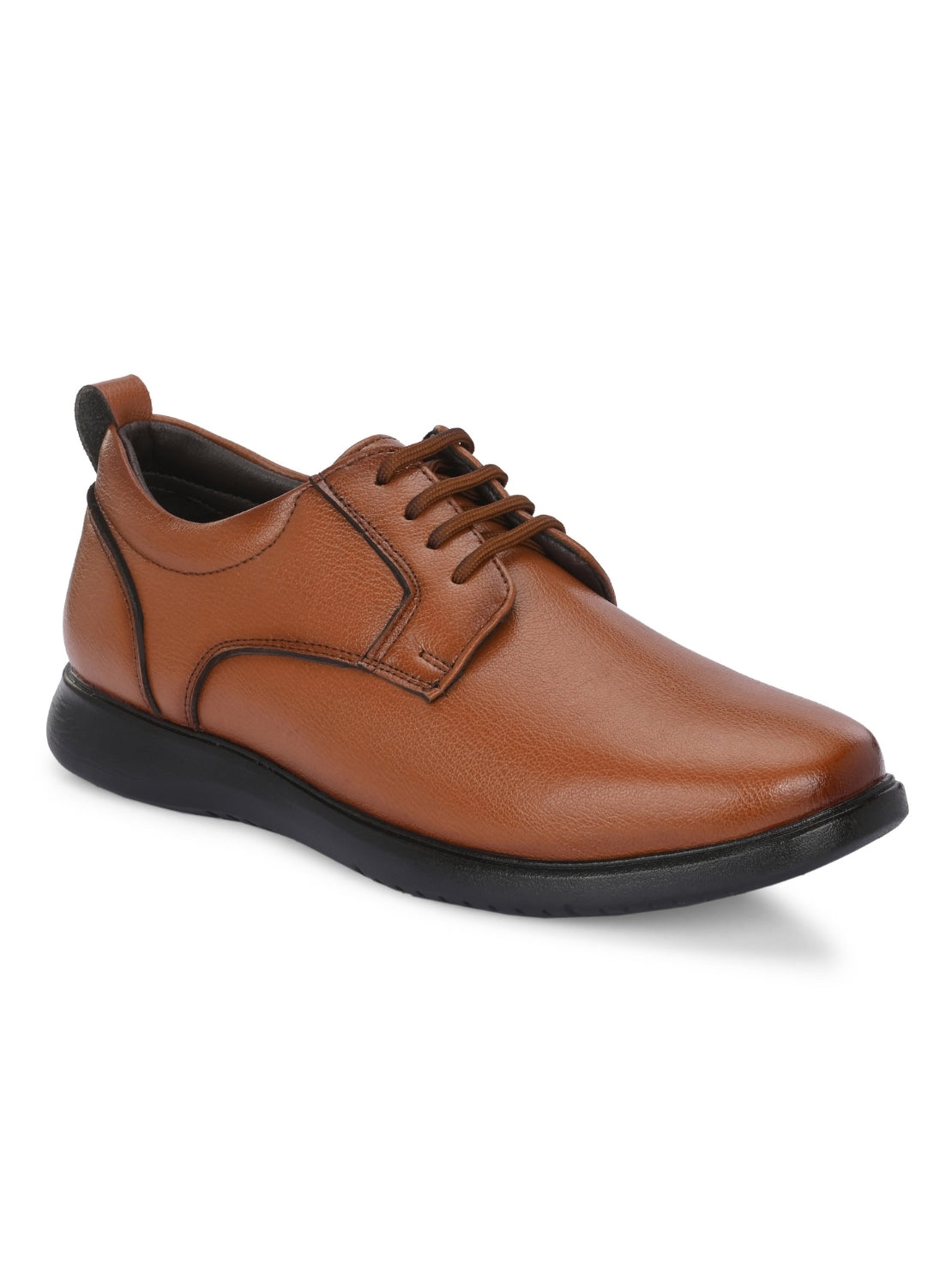 Hirolas Men's FeatherWalk Tan Lace-up Light weight Derby Formal Shoes